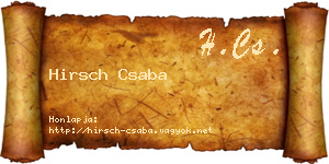 Hirsch Csaba névjegykártya